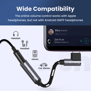 USB-Tüüp C-3.5 mm Audio Jack Adapter Juhtmega Kõrvaklappide Ühendamine Mobiiltelefonides Tüüp C Kõrvaklappide Kaabel Converter