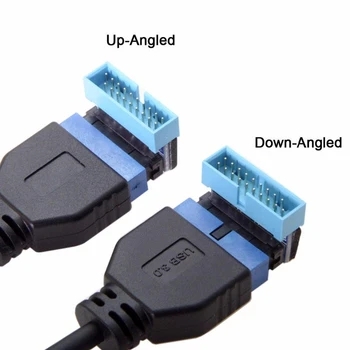 5Gbps USB 3.0 20pin Meeste ja Naiste Laiendamine Adapter Kõverdatud 90 Kraadi ÜLES ja Alla Emaplaadi Mainboard