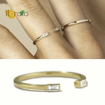 Luksuslik Naiste Ring Tõeline Teemant Sõrmus 925 Sterling Hõbe Kaasamine Avatud Solitaire Rõngad Abielusõrmused Naiste Jewelr