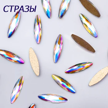 100tk Crystal AB Nail Art Kive Hobuse Silmad Flatback Liimi Rõivas Klaas Diamante Kivid DIY Crafts 3D Küünte