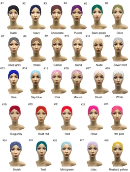 1TK Hot müük 28 värve Moslemi Headscarf Moslemi Hijab Naiste Criss cross toru müts Modal Underscarf Islami sisemine Kork Lady Müts
