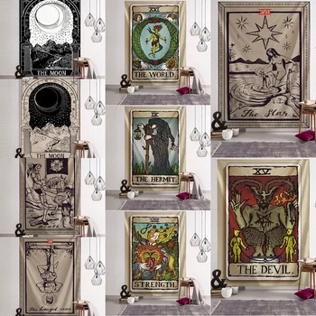 Müüt Näide Stiilis Tarot Tapestry Loominguline Tume Nõidus Tuba Esipaneel Arras Vaip Astroloogia Tekk Kodu Kaunistamiseks