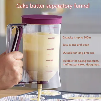 900 ml Cupcake Kook, Pannkook Koor Kook Segada Dispenser Kannu Küpsetamine Essentials Tegija Cooking Tööriistad Lehter mõõtekork