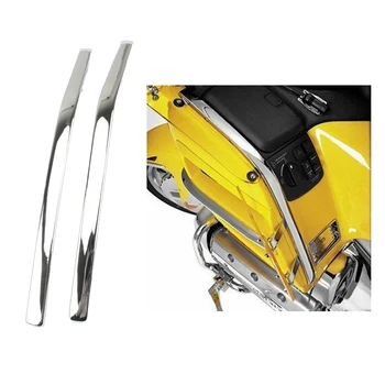 2x Mootorratta Voolundi Bow Kujuga Chrome Strake Sobivad Honda GoldWing GL1800 2001-2011 Teenetemärgi Osad, Lihtne Paigaldada