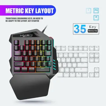 Uus 35 Võtmed Mechanical Gaming Keyboard RGB Taustavalgustusega Kaasaskantav Mini Gaming Mouse Cool Light Game Controller For PC PS4 Xbox Gamer