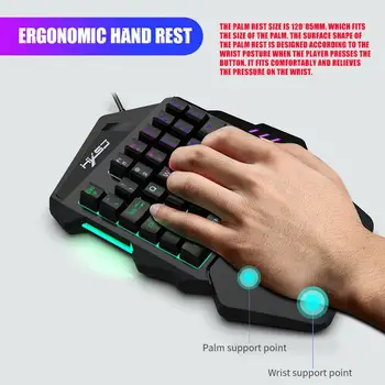 Uus 35 Võtmed Mechanical Gaming Keyboard RGB Taustavalgustusega Kaasaskantav Mini Gaming Mouse Cool Light Game Controller For PC PS4 Xbox Gamer