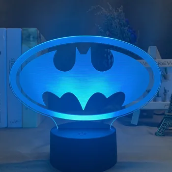 Disney Batman Värvikas 3D Öö Valguse Hulk Avengers Magamistuba Akrüül Kingitus Tuli Kapten Ameerika led night light USB sirge