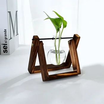 Klaas Planter Lamp, Vaas Desktop Klaas Kala Tank Tabletop Taim Terrarium Koos Puidust Seista Kodu Kaunistamiseks Tilk Laevandus Hulgi -