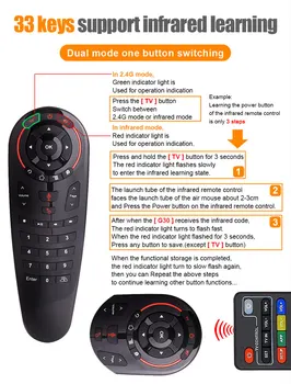 G30S 2.4 G Traadita Google Voice Kontrolli Kaugseire Air Remote Hiirt, 6 Telg Güroskoop Hääl pult Android TV Box