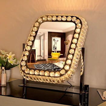 Ruut Roostevabast Terasest Crystal Led make-up mirror with light, garderoob peegel Meik Kodu kaunistamiseks Pulmad kingitused Dropshipping