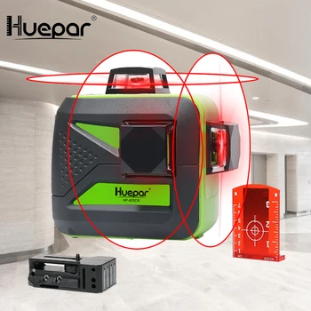 Huepar 12 Read 3D Risti Laser Tasandil Füüsilisest Tasandamine 360 Horisontaalne Ja Vertikaalne Risti Super Võimas Punane Laser Beam Line