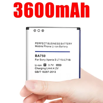 3600mAh BA750 Li-ion Telefoni Akut ja Sony Ericsson Xperia Arc S LT15i LT18i X12 jne