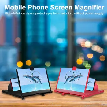 12-Tolline 3D Mobiiltelefoni Ekraani Luup HD Video Võimendi Koos Kokkupandav Omanik Luup Nutikas Telefon Seista Bracket Kuum
