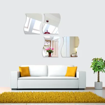 6/12tk 3D Peegel Seina Kleebised Laine Akrüül Dekoratiivse Seina Peeglid Meik Vannituba, elutuba Seinamaaling Chambre Home Decor