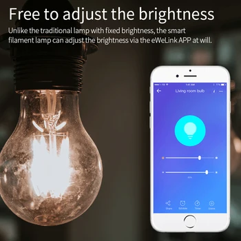 JOSHNESE 220V WiFi Smart Hõõgniidiga Pirn EWeLink APP Kahesuguse värvi Pirn E27 7.5 W Juhitava Led Lamp Alexa Google ' i Kodu IFTTT