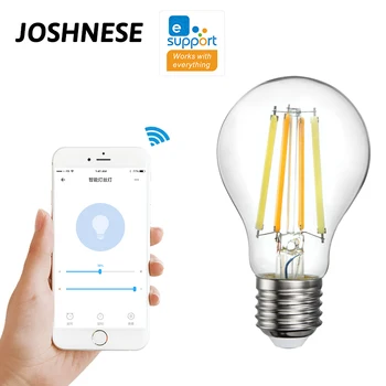JOSHNESE 220V WiFi Smart Hõõgniidiga Pirn EWeLink APP Kahesuguse värvi Pirn E27 7.5 W Juhitava Led Lamp Alexa Google ' i Kodu IFTTT