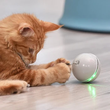 Laadimine USB Intelligentne, Interaktiivne Kass, Mänguasi Värviline LED Ise Pöörleva Palli Catnip Bell Sulg Mänguasjad Kass Kassipoeg, Pall, Mänguasi