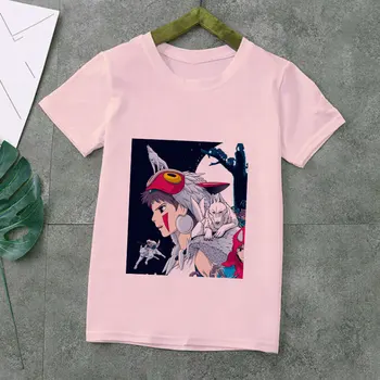 Meeskonna Kaela Tops Laste Uudsus T-Särk Printsess Mononoke Vogue Tüdruk Kids Särk Anime Disain T-Särk Poistele Tüdrukute Vabaaja Kawaii