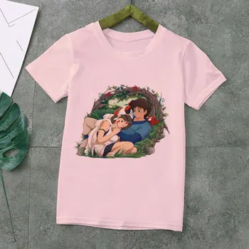 Meeskonna Kaela Tops Laste Uudsus T-Särk Printsess Mononoke Vogue Tüdruk Kids Särk Anime Disain T-Särk Poistele Tüdrukute Vabaaja Kawaii