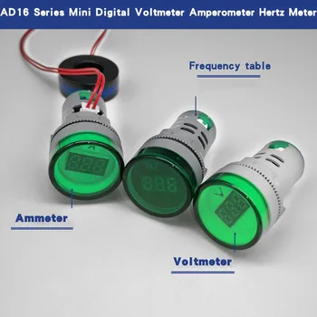 22MM AD16-22DSV tüüp AC DC5-500V Mini Pinge Meetri LED Digitaalne näidik Voltmeeter Märgutuli Lamp Ammeter Hz sagedus