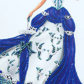 Mood Kleit Lady Diamond Maali 5D DIY Eriline-kuju Puurida Iseloomu Serie Kodu Kaunistamiseks Kingitus Rippus Maal 30x40cm