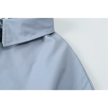 Naiste Nuppu Üles Särgid Uus 2021 Suvel Vabaaja Streetwear Vintage Pikk, Lühikeste Varrukatega Polo Krae ÜLEVALT Kottis Daamid Necktie Pluus