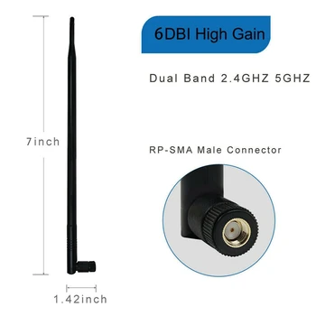6DBi RP-SMA 2,4 GHz, 5 GHZ Kõrge Kasum WiFi Ruuteri Antenni Traadita IP Kaamera