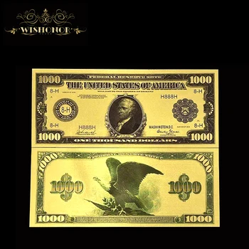 Suveniiri Kingitusi 10tk/Palju 1918 on' Ameerika Pangatähtede 1000 Dollari Arved Pangatähtede aastal 24K Gold Foil Raha Eest Kingitusi