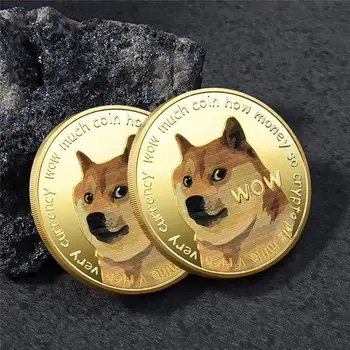 Naljakas Dogecoin Kuld, Hõbe Doge Mälestusmüntide Kollektsioon Wow Koer Muster Suveniiride Kodu Kaunistamiseks Käsitöö Desktop Kaunistused