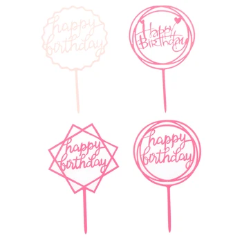 10tk/palju Akrüül Omanik Kirjalikult Happy Birthday Cake Torukübar Magustoit Suurepärane Teenetemärgi Sünnipäeva Armas Kingitus