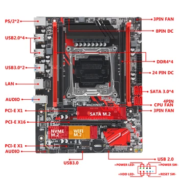 MASINIST X99 emaplaadi LGA-2011-3 komplekt kit Intel xeon E5 2630 V3 CPU protsessor DDR4 16G(2*8G) 2666MHZ RAM Mälu X99-RS9