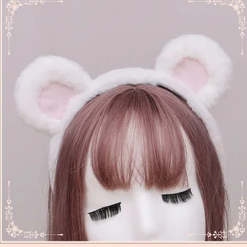 Käsitsi valmistatud palus karu kõrva hairband pruun karu karri Jaapani KC lolita lolita headdress jk