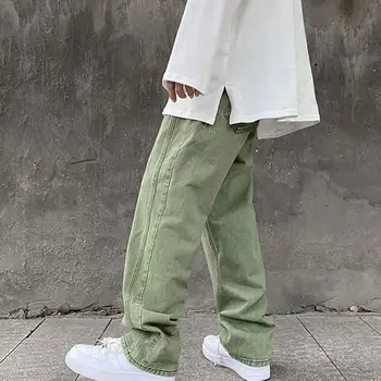 Meeste korea Moe lillad Teksad 2021 Haaremi Püksid Mens Jaapani Streetwear Denim Kottis Lai Jalg Lahti Pants Plus, Suurus 3XL