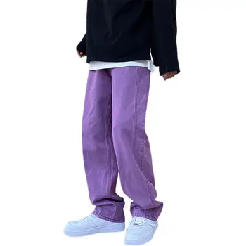 Meeste korea Moe lillad Teksad 2021 Haaremi Püksid Mens Jaapani Streetwear Denim Kottis Lai Jalg Lahti Pants Plus, Suurus 3XL