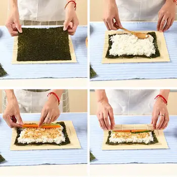 Sushi Rolling Rull Bambusest DIY Sushi Set Matt Onigiri Riis Rull Küljest Tegija Sushi Vahendid Köök Jaapani Toitu Beto Tarvikud