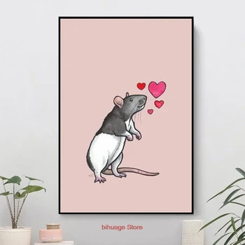 Kapuutsiga rott armastus topear Kunsti Plakatid Ja Pildid Abstraktne Lõuend Kunsti Seina Maalid Cuadros Pilte elutuba Decor