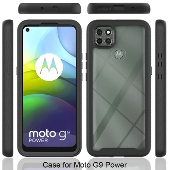 Motorola Moto G9 Võimsus G9 Mängida Pluss G7 G8 Juhul 360 Täieliku Kaitse Raskeveokite Kaitseraua Tagasi Selge, Telefoni Kaas Moto G10 G30
