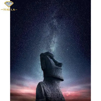 Täielik Square Puurida 5D DIY Diamond Tikandid Moai tähistaeva Diamond Maali ristpistes Rhinestone Mosaiik Teenetemärgi Kingitus