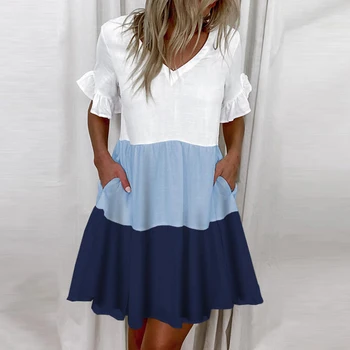 Suvel Ruffles Lilleline Naiste Mini Kleidid Kirja Print V-Kaeluse Liblikas Varruka Naiste Kleit 2021 Daamid Vabaaja Lühikesed Vestidos