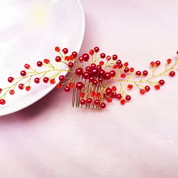 Elegantne Lilled Helmed Faux Pearl Sulamist Pruut Juukseid Kammid Naiste Käsitöö Dekoratiivsed Juuksed Clip Mood Valge Pulm Kleit Peakatet