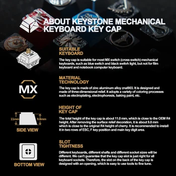Mehaaniline Klaviatuur Keycap KeyStone 1 tk LOL Teema Tsink Alumiinium Aloy Metallist R4 Kõrgus MX Lüliti Kohandada DIY Mäng