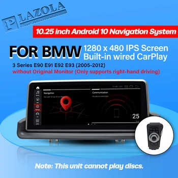 PLAZOLA Android 10 Auto Multimeedia Navi GPS-Mängija BMW 3-Seeria, E90 E91 E92 E93 2005-2012 Parempoolse rooliga Traadiga CarPlay BT