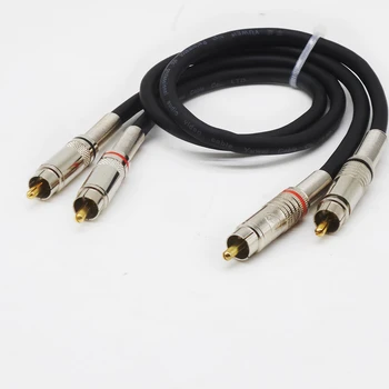 Käsitsi valmistatud Must pehme nöör Foolium RCA signaali Audio Line 50cm 1m 2m 2RCA 2 RCA Audio Kaabel kodukino DVD AV-TV Võimendi