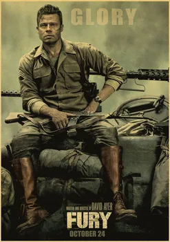 Raev Brad Pitt Tiger tank Sherman Hollywoodi Kodu Sisustamiseks teenetemärgi Kraft Filmi Plakati Joonistamise core Seina kleebised