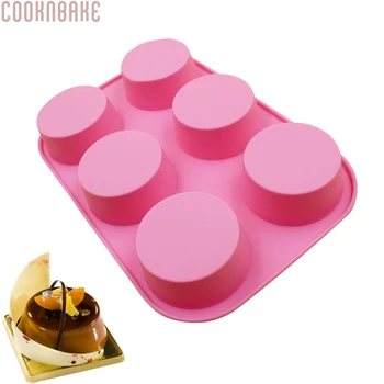 COOKNBAKE muffin cupcake hallituse silikoon hallituse kook saia ring puding leiva küpsetamine vahend 6 süvend kook dekoreerimiseks tööriist