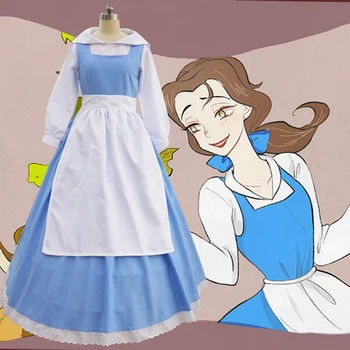 Coldker Uus Täiskasvanute kostüüm Printsess kleit Sinine Neiu Kleit Cosplay Kostüüm Naistele Kelner Kleidid Anime Kostüümid