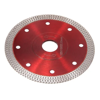 125mm Super Thin Red Diamond Cutting Disc Lõikamine Plaadid Portselan Kivi Graniit Pöörleva Tööriistaga Teemant Kettad