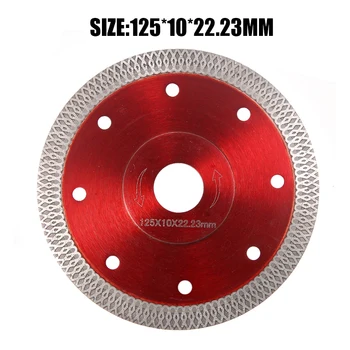125mm Super Thin Red Diamond Cutting Disc Lõikamine Plaadid Portselan Kivi Graniit Pöörleva Tööriistaga Teemant Kettad