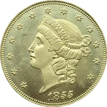 Ameerika Ühendriigid Ameerika Vabaduse Pea Double Eagle MEILE 1855 1855 O 1855 S Kakskümmend Dollarit Nr Moto kuldmünte Messing Metall Koopia Mündid