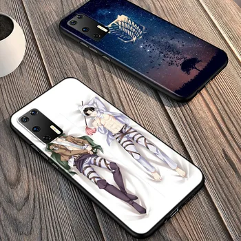 Silikoon Kate Anime Shingeki no Kyojin Jaoks Huawei P30 P40 P20 Pro 10 P8 P9 Lite E Pluss 2019 2017 Telefoni Puhul